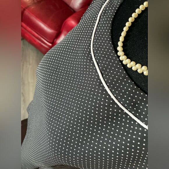 🔥❤️🔥 Sag Harbor Polka Dots Black Small White Round Neck Side Zipper Size… - Picture 1 of 8